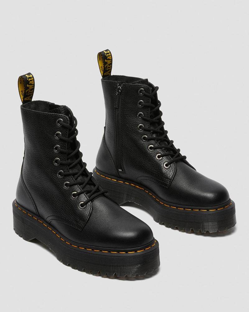 Black Men's Dr Martens Jadon Pisa Leather Platform Boots | CA 557WNB